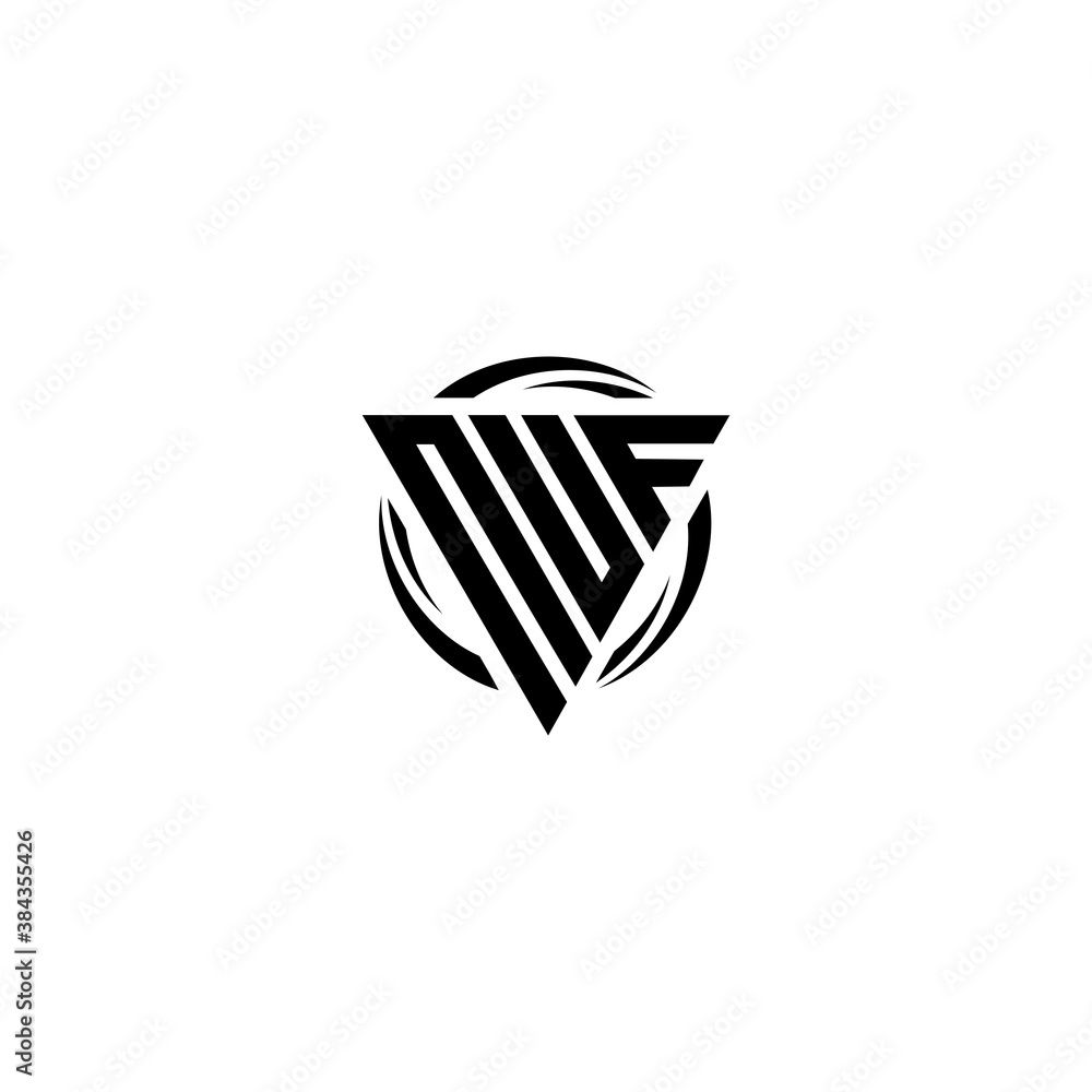 Initial letter NUF triangle monogram simple modern clean vector logo Initial letter NUF triangle monogram simple modern clean vector logo