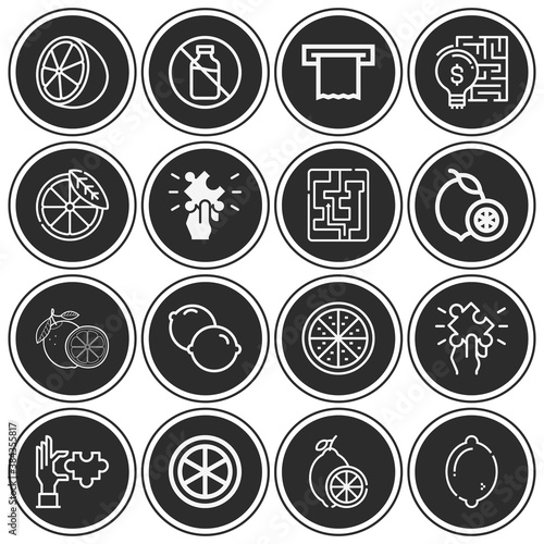 16 pack of hydroxide  lineal web icons set