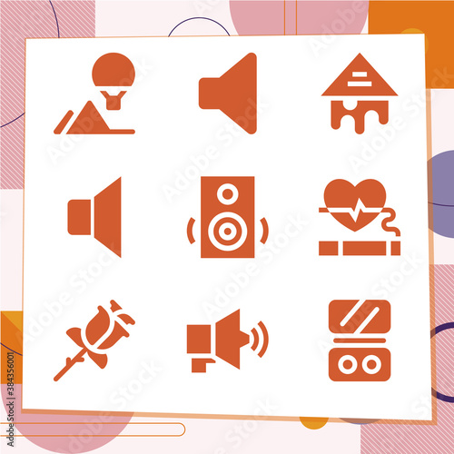 Simple set of 9 icons related to narrator