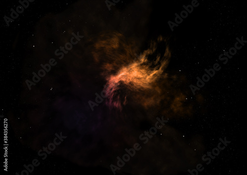 Being shone nebula and star field. 3D rendering © Anatolii