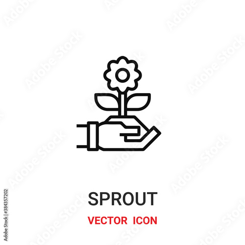 sprout icon vector symbol. sprout symbol icon vector for your design. Modern outline icon for your website and mobile app design.
