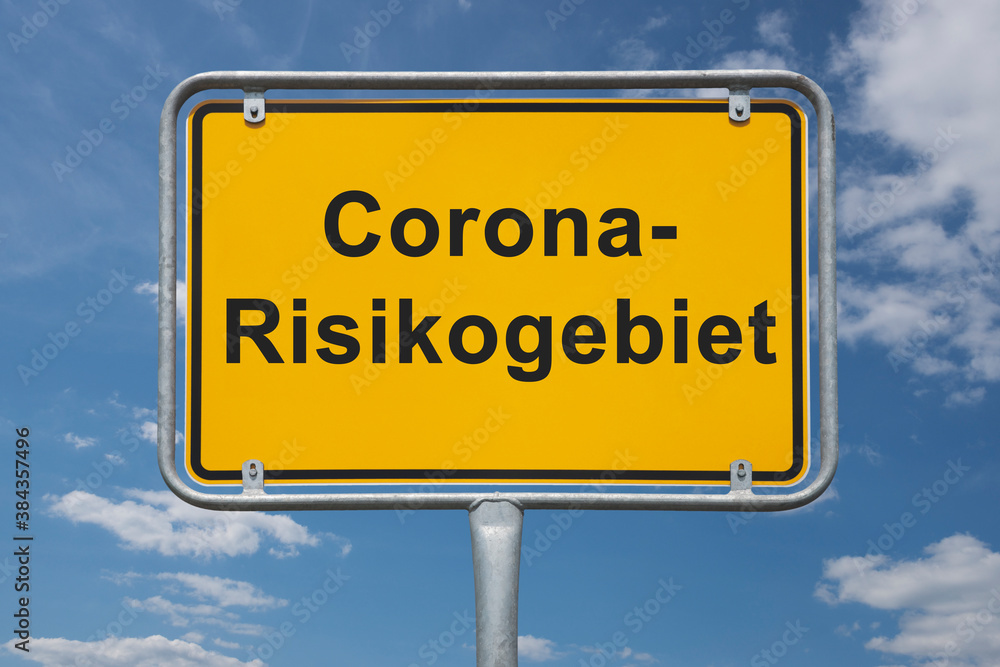 Ortstafel Beginn des Corona-Risikogebiet