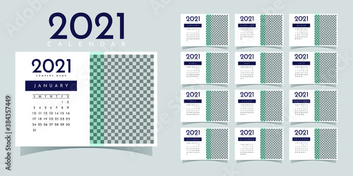 Modern simple Calendar 2021 design