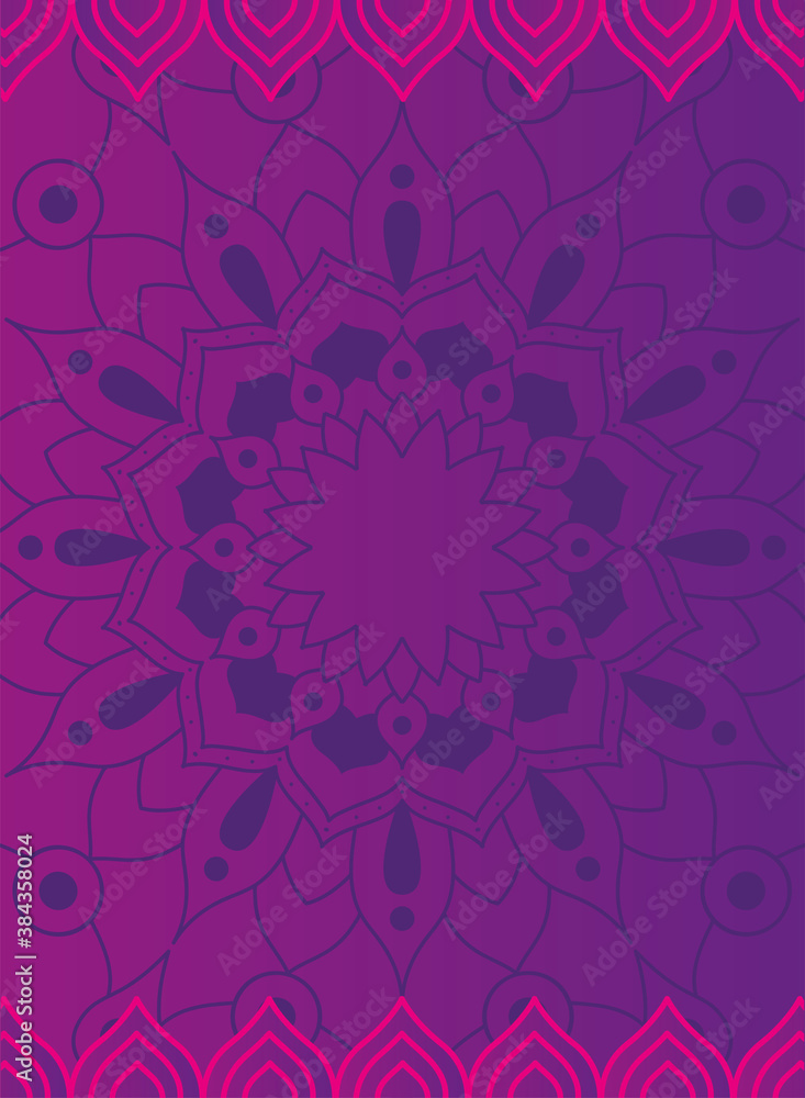 mandala on purple background vector design
