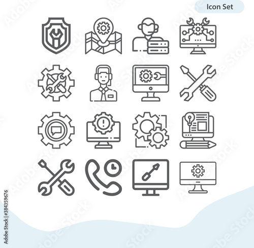 Simple set of theoretical related lineal icons.