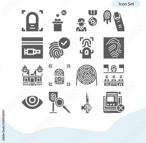 Simple set of testimony related filled icons.