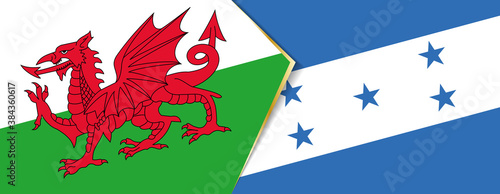 Wales and Honduras flags, two vector flags.