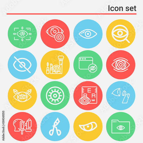 16 pack of inner city  lineal web icons set