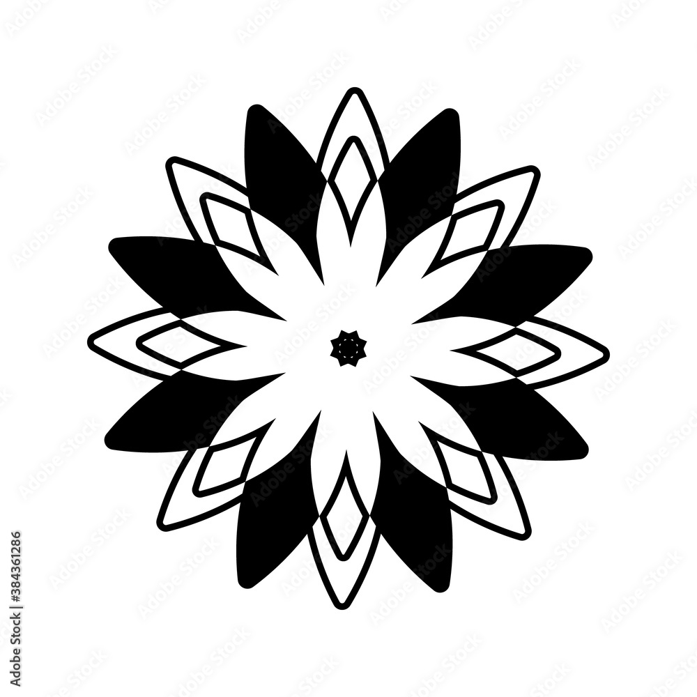 Abstract Flower icon. Flower icon vector, in trendy flat style isolated on white background. Flower icon image, Flower icon illustration