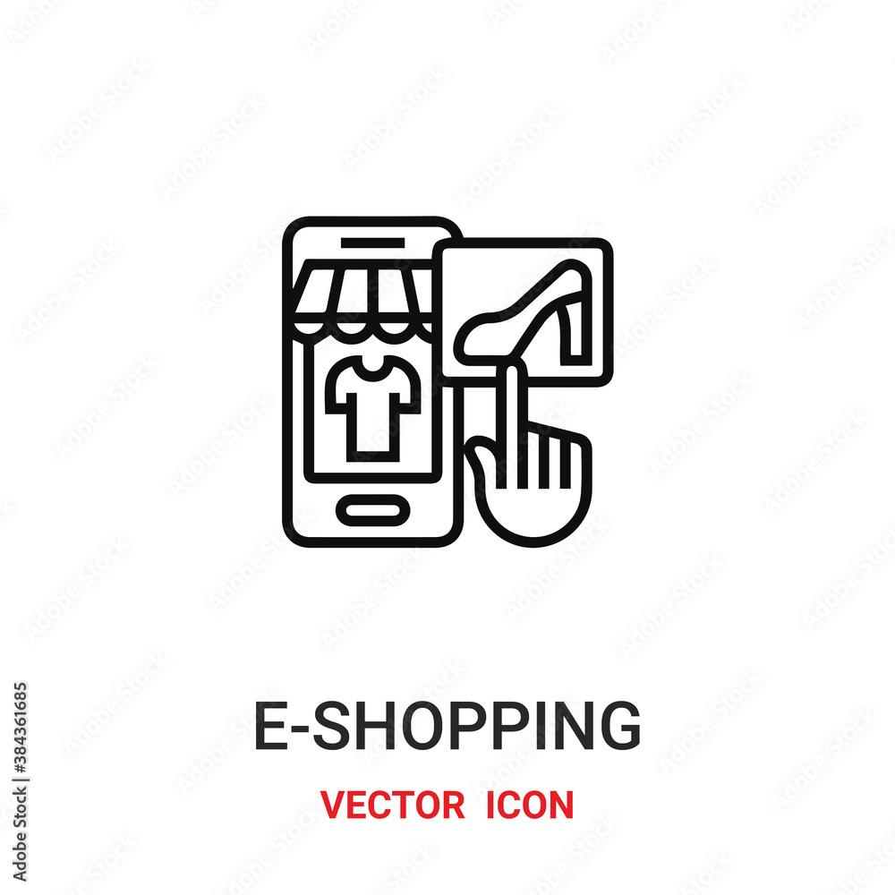 e-shopping icon vector symbol. e-shopping symbol icon vector for your design. Modern outline icon for your website and mobile app design. e-shopping icon vector symbol. e-shopping symbol icon vector for your design. Modern outline icon for your website and mobile app design.