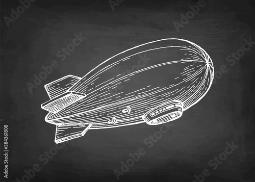 Chalk sketch of dirigible.
