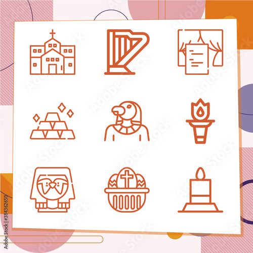 Simple set of 9 icons related to multicultural
