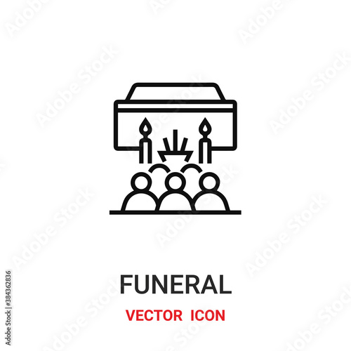 funeral icon vector symbol. funeral symbol icon vector for your design. Modern outline icon for your website and mobile app design.