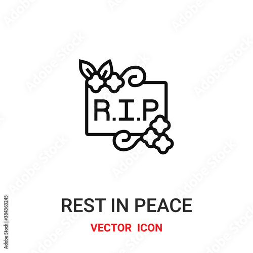 rest in peace icon vector symbol. rest in peace symbol icon vector for your design. Modern outline icon for your website and mobile app design.