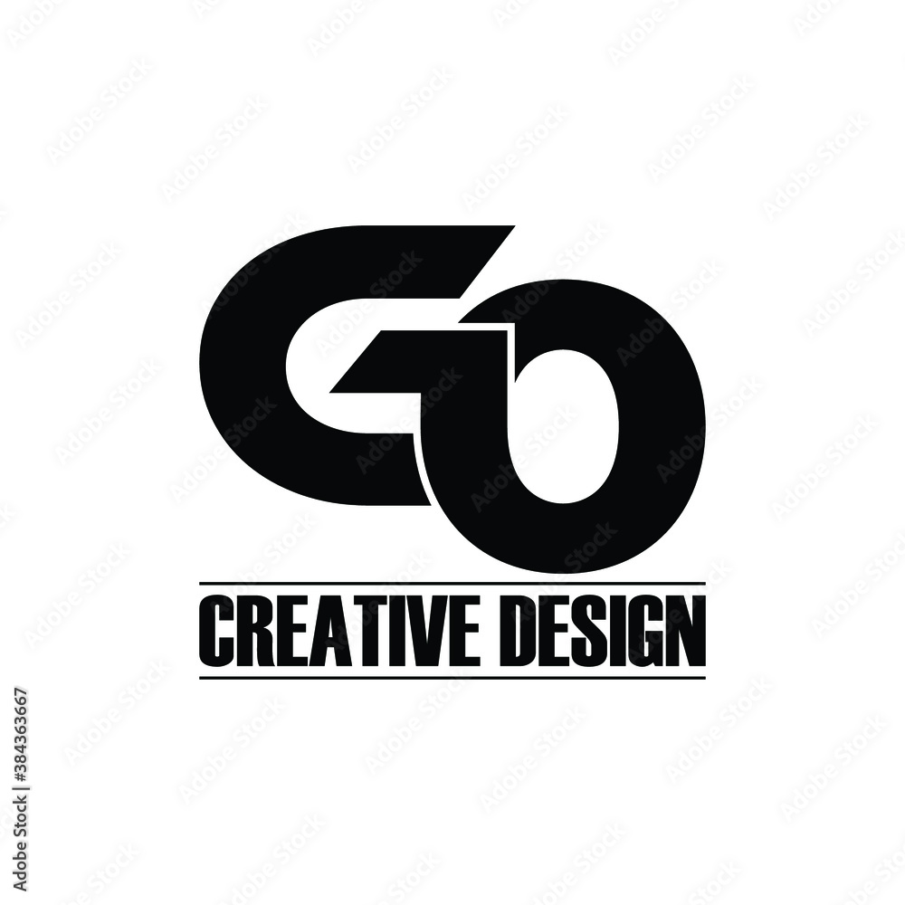 Letter GO simple monogram logo design vector Letter GO simple monogram logo design vector