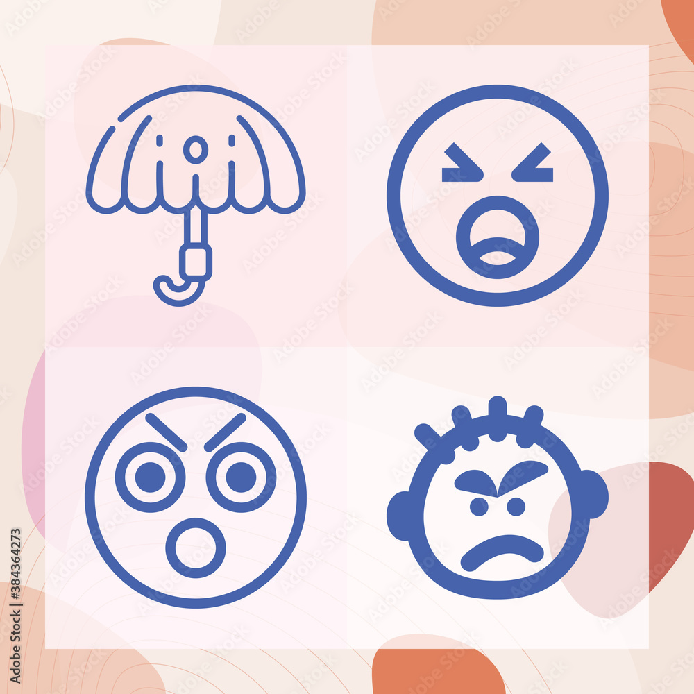 Simple set of deadly sin related lineal icons Simple set of deadly sin related lineal icons