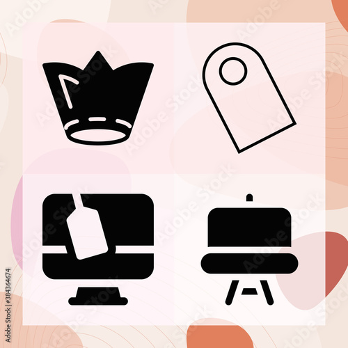 Simple set of description related filled icons