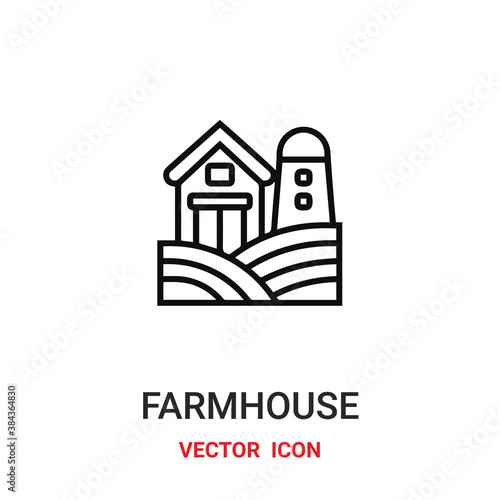 Farmhouse vector icon. Modern, simple flat vector illustration for website or mobile app.Barn house symbol, logo illustration. Pixel perfect vector graphics	