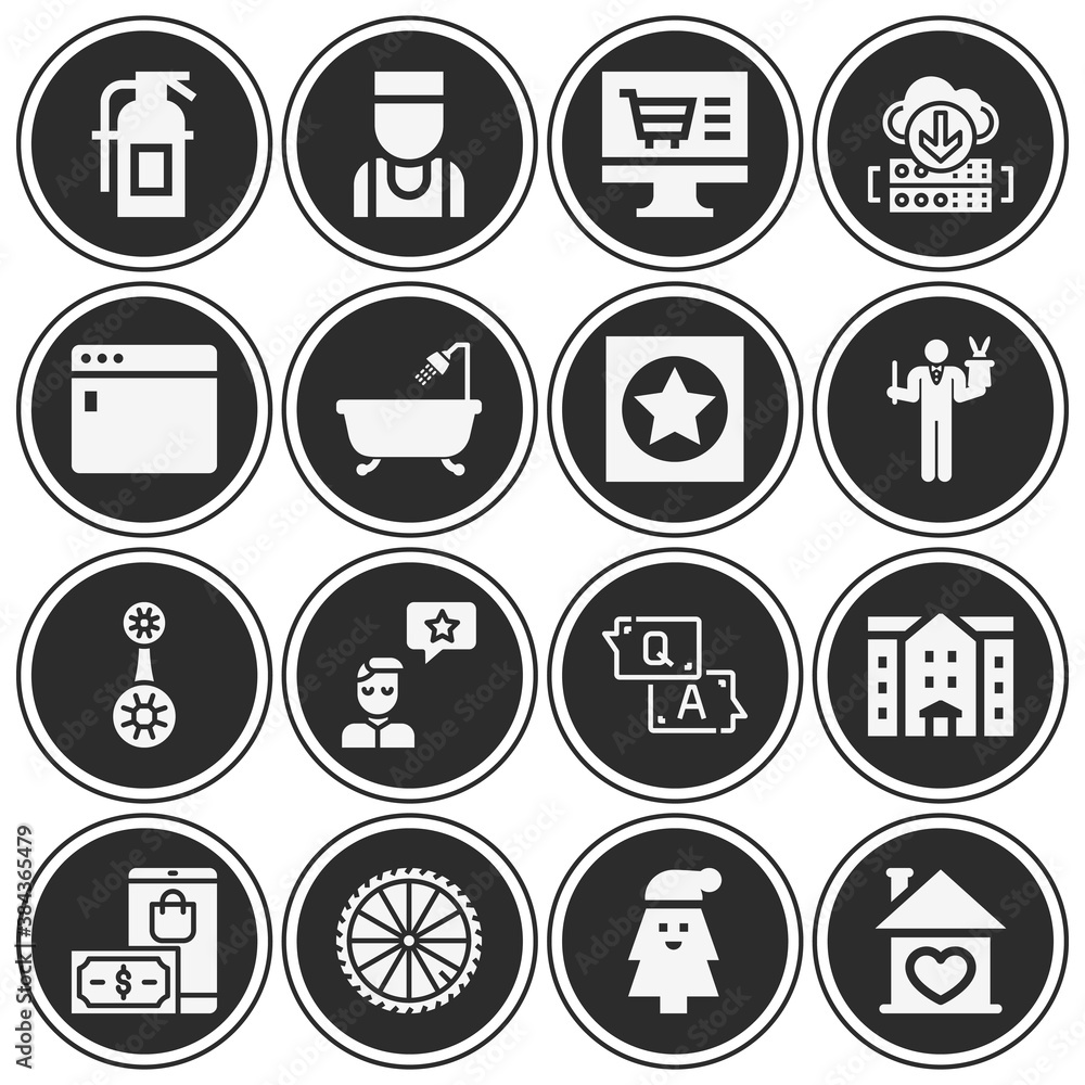 16 pack of new filled web icons set 16 pack of new filled web icons set