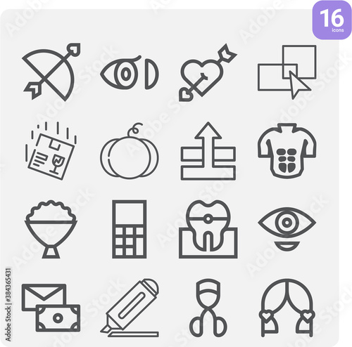 Simple set of categories related lineal icons.