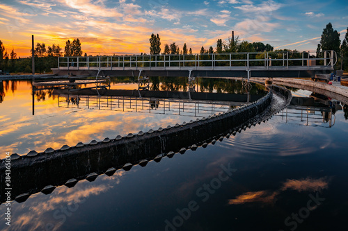 Papier peint Modern sewage treatment plant