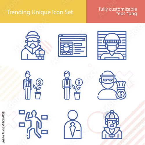 Simple set of offence related lineal icons. Fototapet