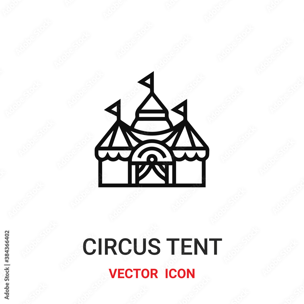 circus tent icon vector symbol. circus tent symbol icon vector for your design. Modern outline icon for your website and mobile app design.
