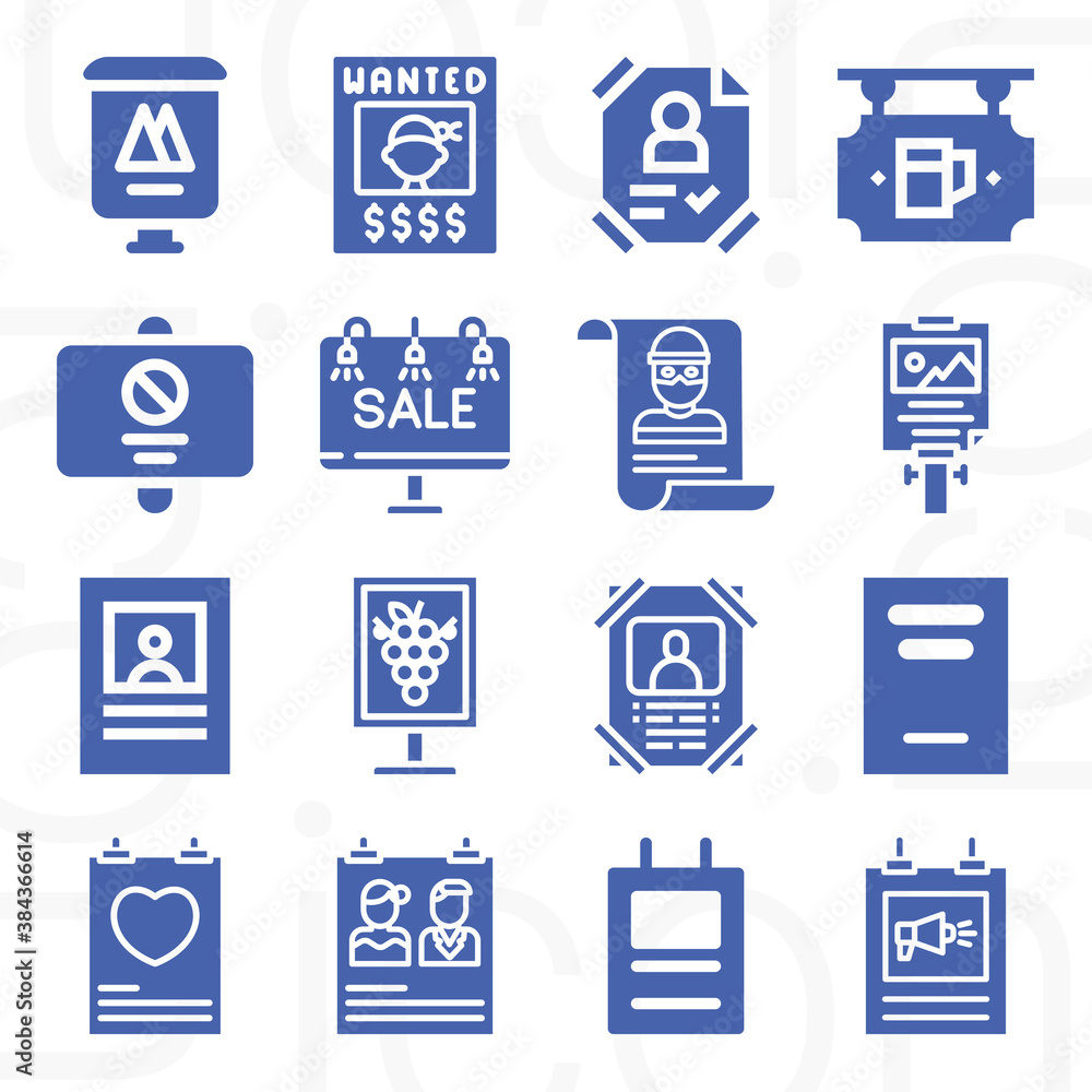 16 pack of show card filled web icons set 16 pack of show card filled web icons set
