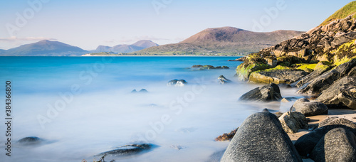 Isle of Harris landscape - beautiful endless sandy beach and turquoise ocean
