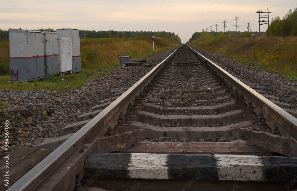 Obraz premium railway tracks extending into the distance