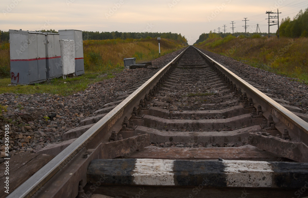 railway tracks extending into the distance