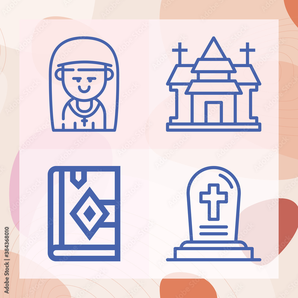 Simple set of pray related lineal icons