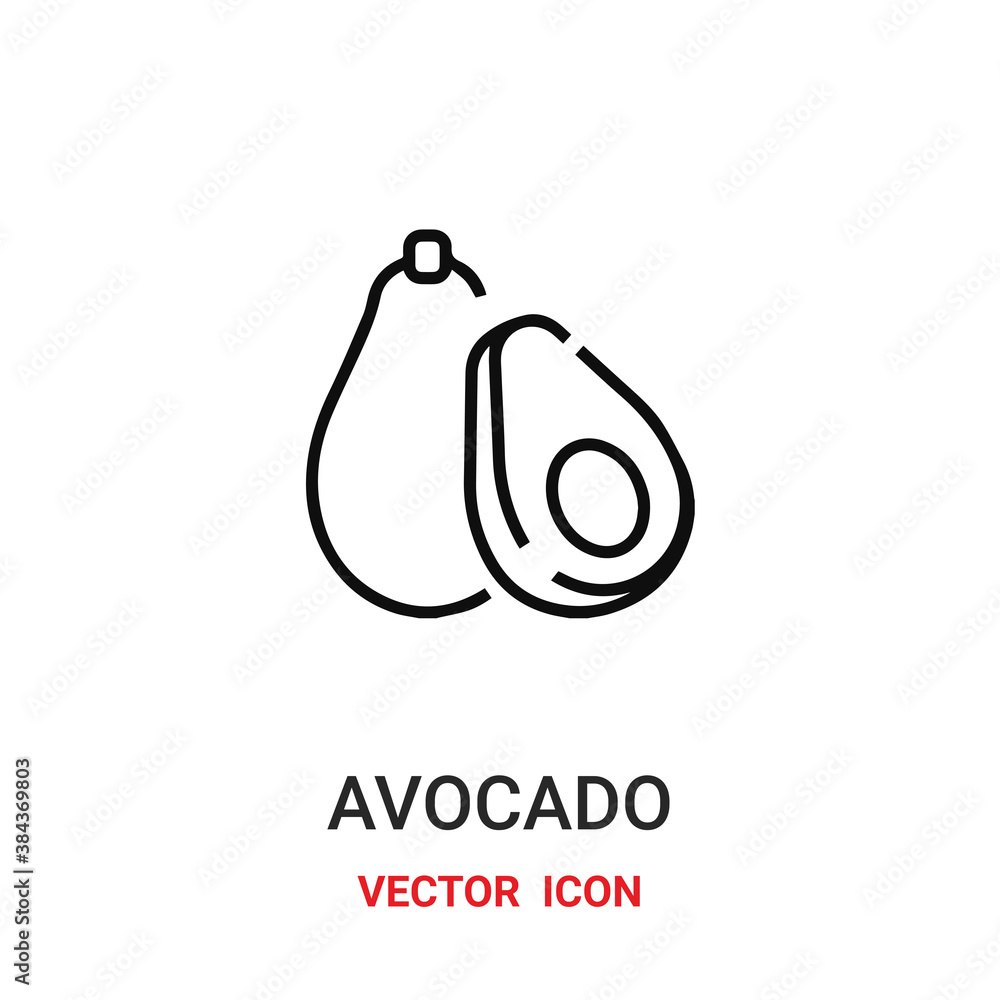 avocado icon vector symbol. avocado symbol icon vector for your design. Modern outline icon for your website and mobile app design.