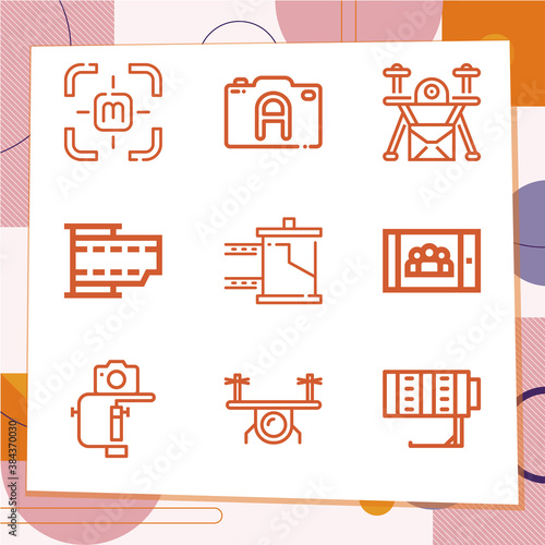 Simple set of 9 icons related to prominence
