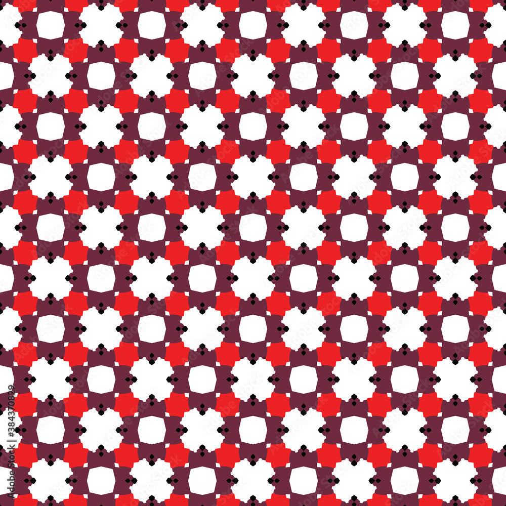 Vector seamless pattern texture background with geometric shapes, colored in red, black, white colors. Vector seamless pattern texture background with geometric shapes, colored in red, black, white colors.