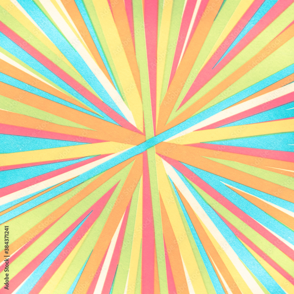 Converging lines - colorful stripes - Bright rainbow spectrum of colors radial converging lines background