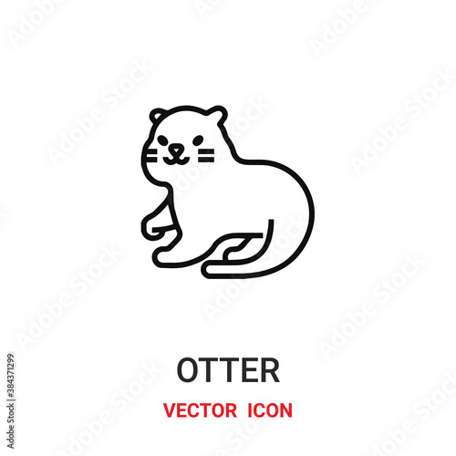 otter icon vector symbol. otter symbol icon vector for your design. Modern outline icon for your website and mobile app design.