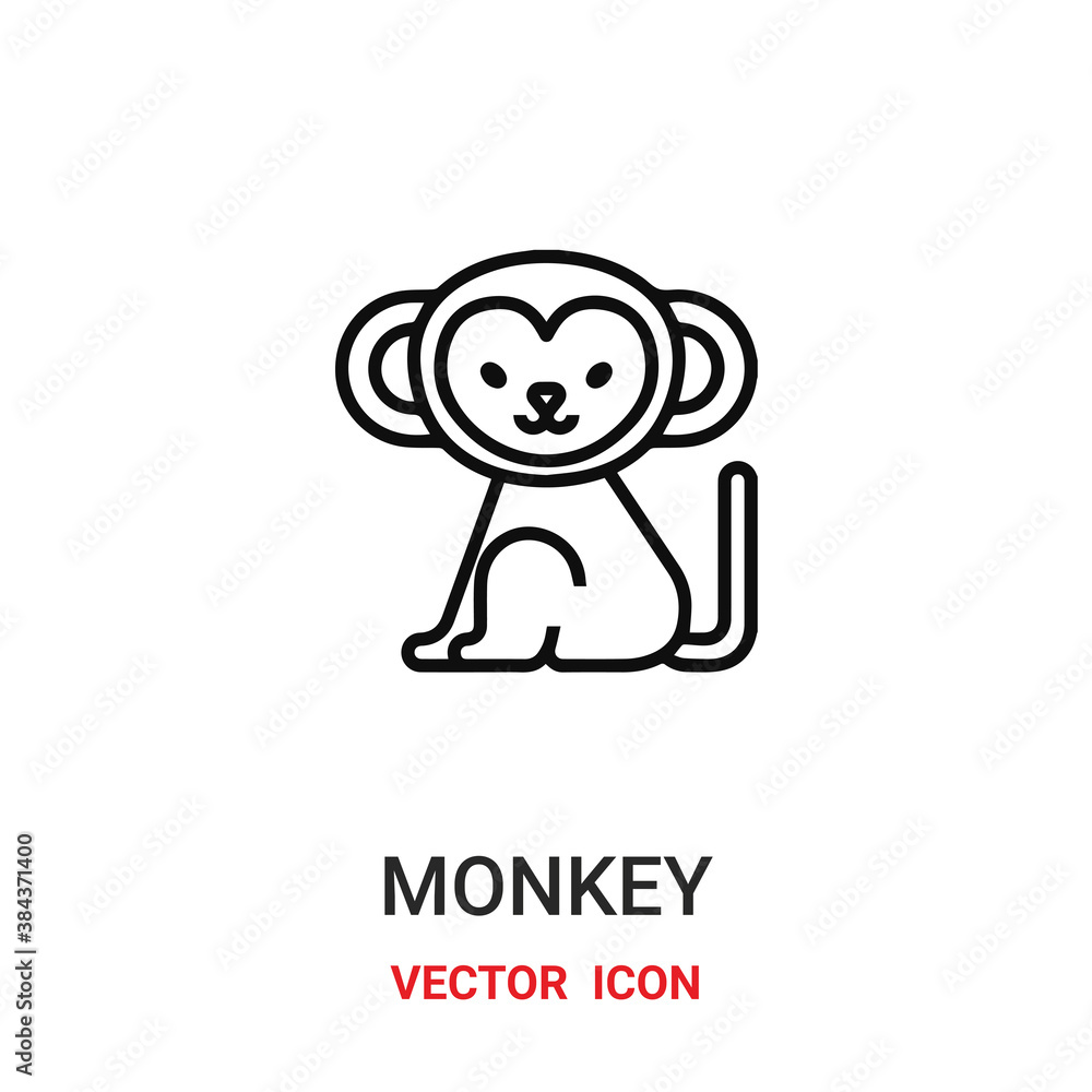 monkey vector symbol. monkey symbol icon vector for your design. Modern outline icon for your website and mobile app design. monkey vector symbol. monkey symbol icon vector for your design. Modern outline icon for your website and mobile app design.
