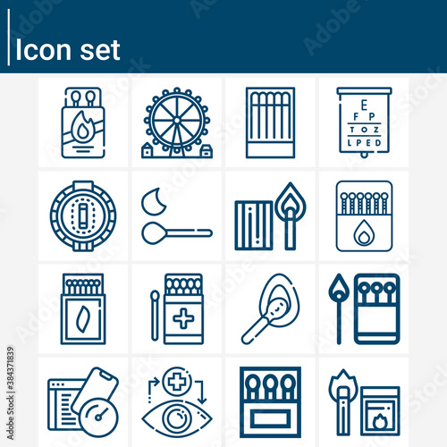 Simple set of cricket related lineal icons.