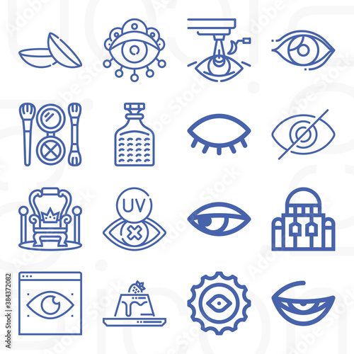16 pack of middle  lineal web icons set