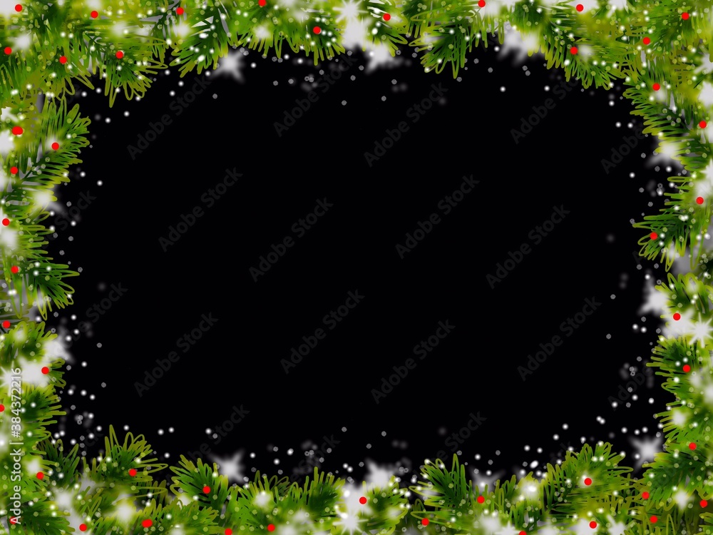 black christmas background with christmas tree