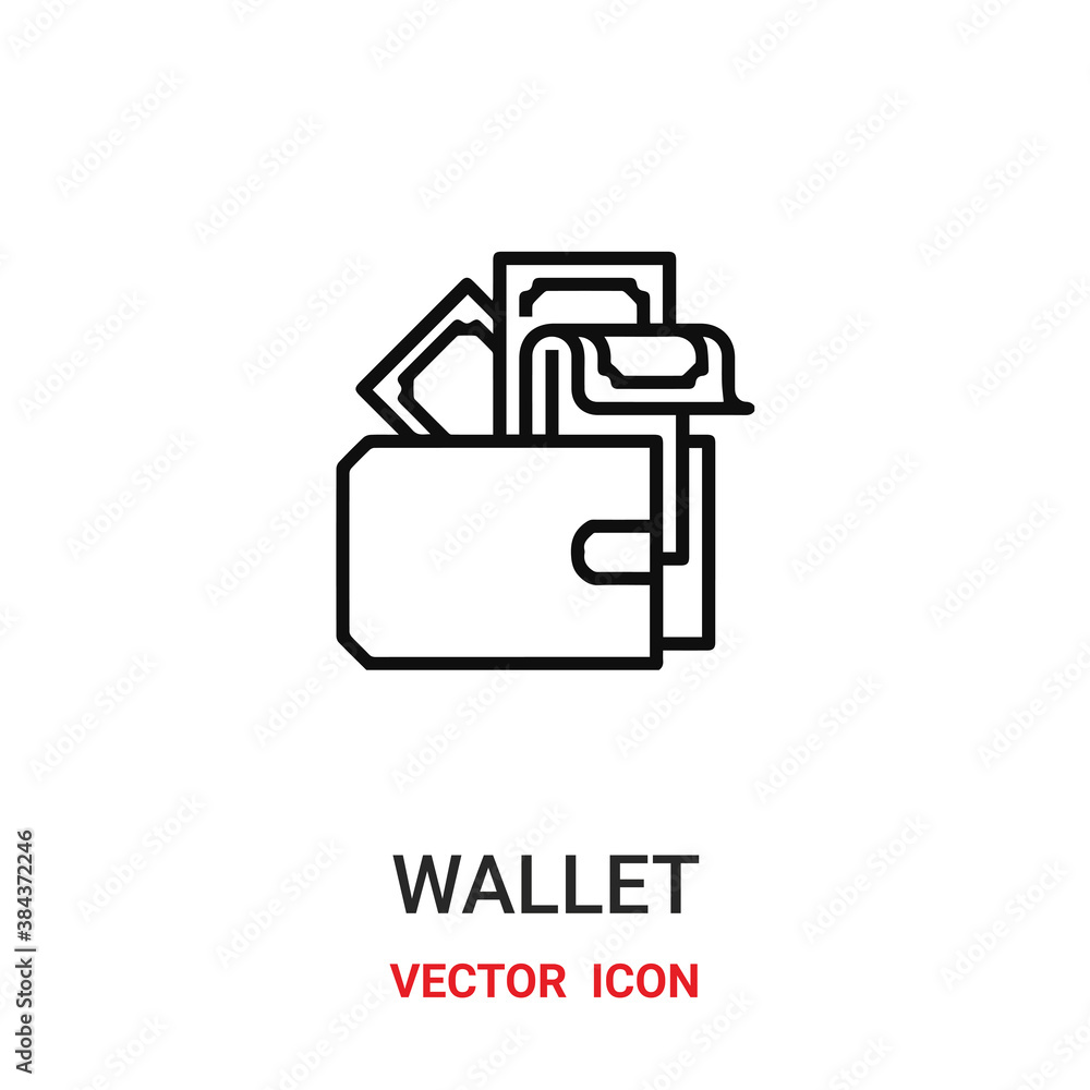wallet icon vector symbol. money wallet symbol icon vector for your design. Modern outline icon for your website and mobile app design. wallet icon vector symbol. money wallet symbol icon vector for your design. Modern outline icon for your website and mobile app design.