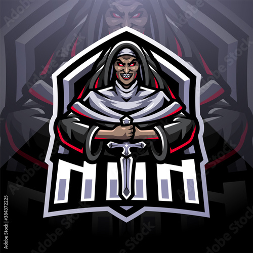 Nun esport mascot logo design