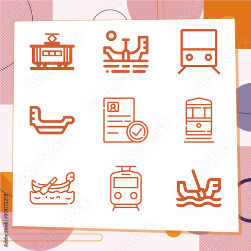 Simple set of 9 icons related to endorsed