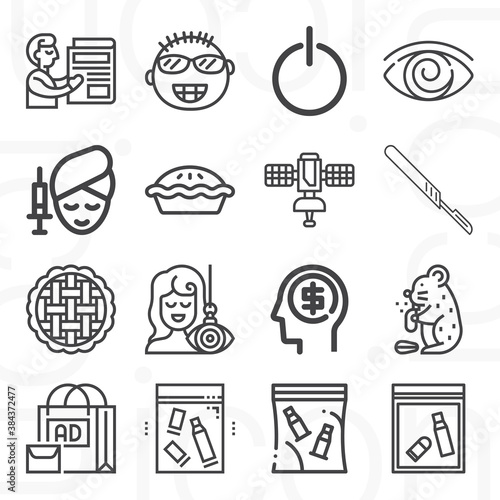 16 pack of circular  lineal web icons set