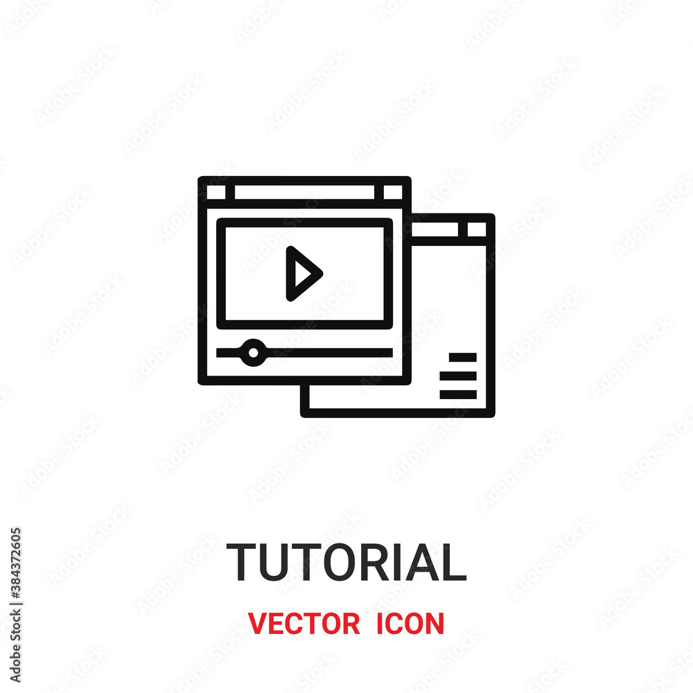 tutorial icon vector symbol. tutorial symbol icon vector for your design. Modern outline icon for your website and mobile app design. tutorial icon vector symbol. tutorial symbol icon vector for your design. Modern outline icon for your website and mobile app design.