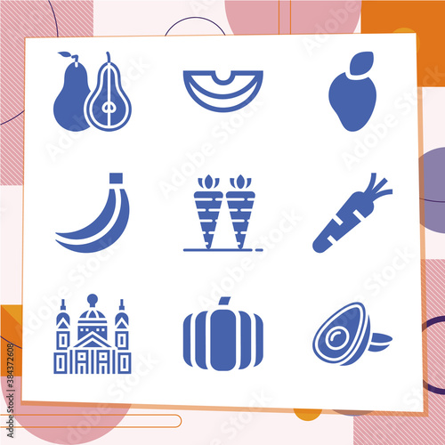 Simple set of 9 icons related to legislative assembly