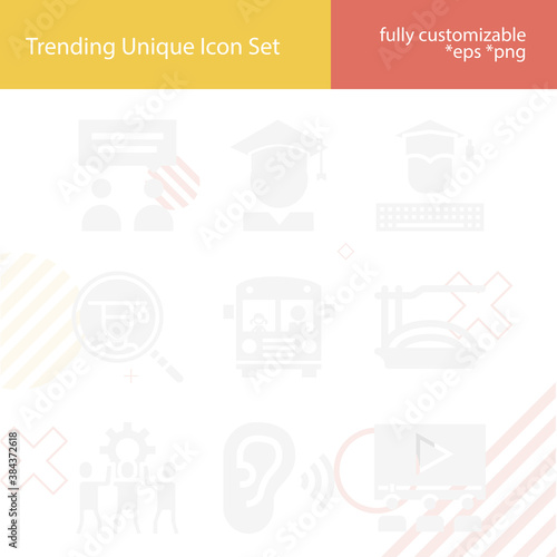 Simple set of attend related filled icons.