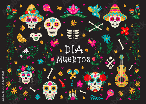 Dia de Los Muertos, Day of the Dead or Mexico Halloween