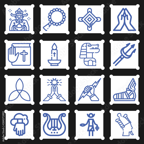 16 pack of almighty  lineal web icons set